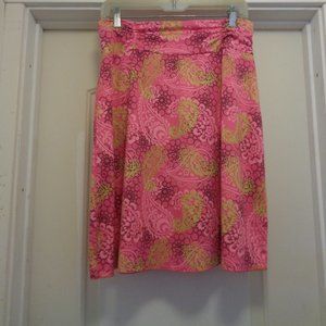 BARBIE BOHO BEAUTIFUL PINKS W GOLD PAISLEYS KNIT SKIRT M/L